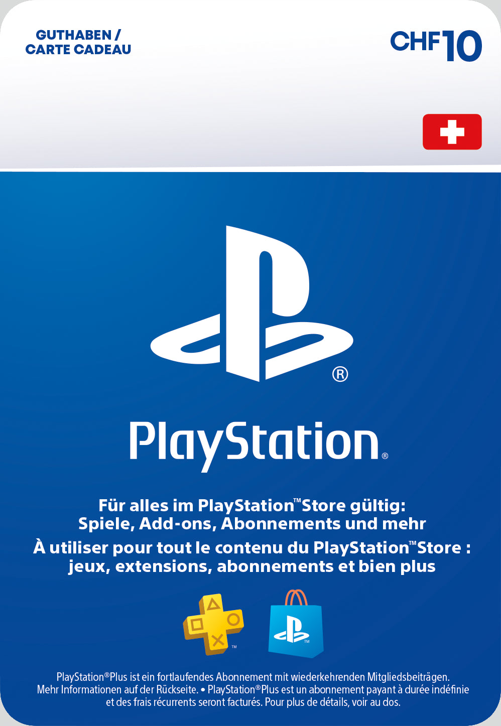 Carte-cadeau Sony PlayStation