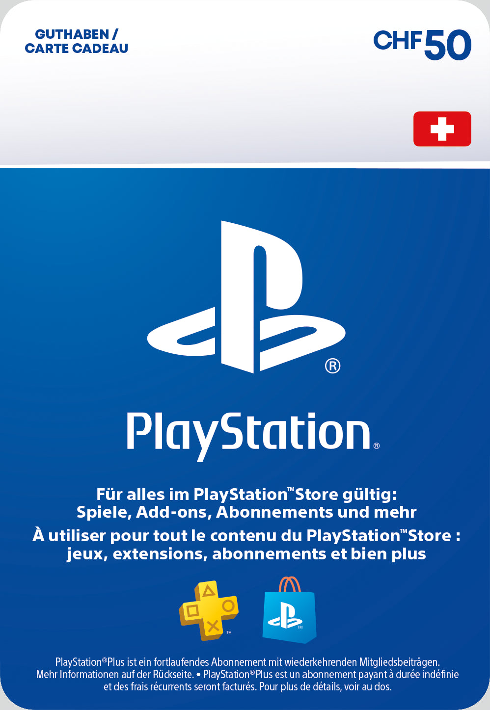 Carte-cadeau Sony PlayStation